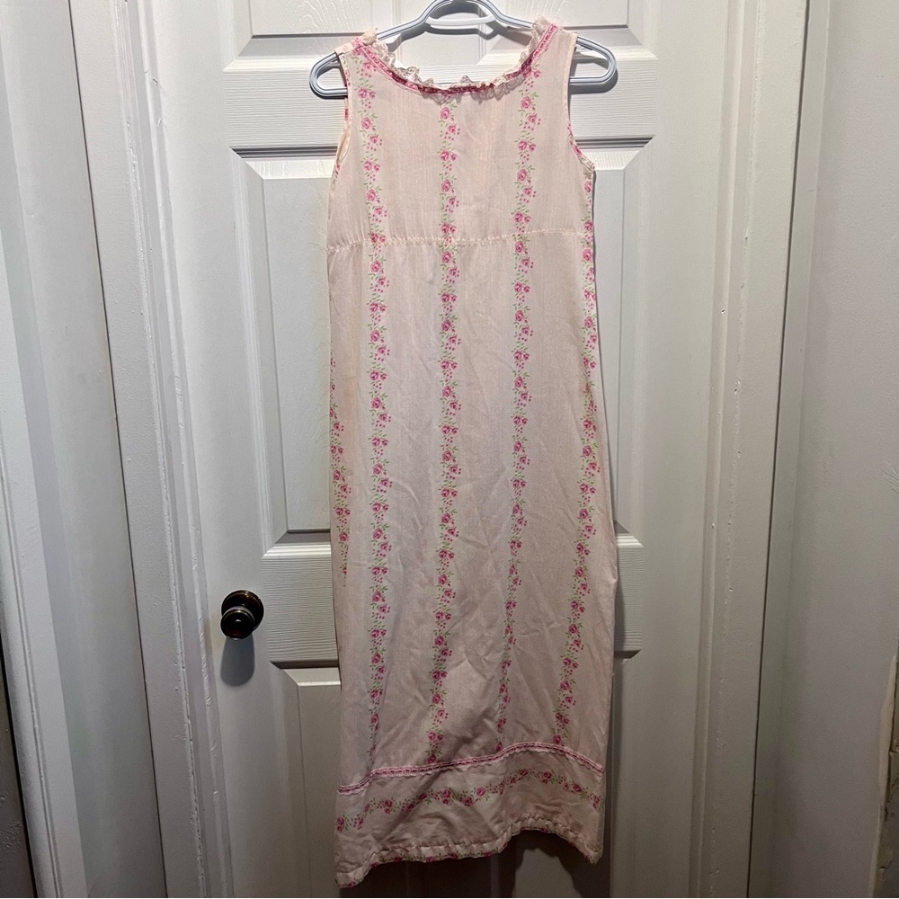 Vintage Alepin Nightgown Floral Pink Size Small Women Lace Long cottagecore - Picture 4 of 4